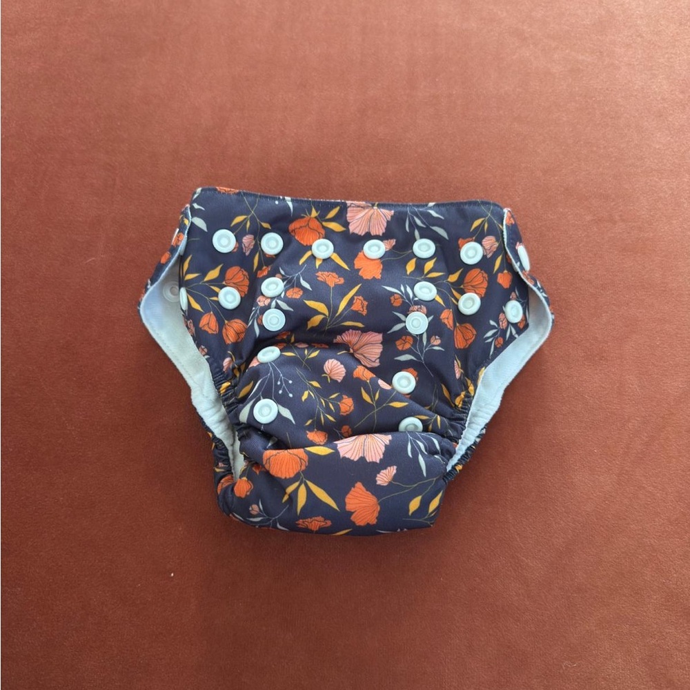 Navy Floral Kids Diaper Cover